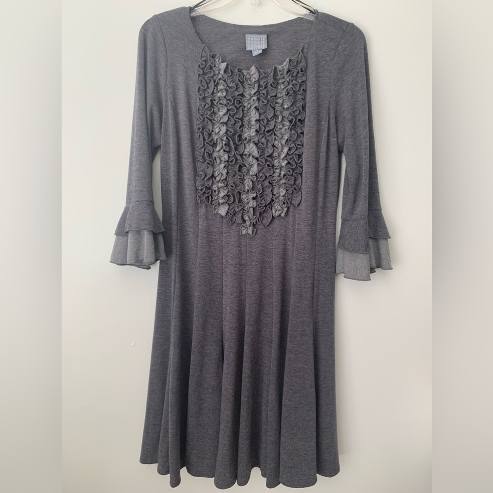 Rabbit Rabbit Rabbit Design Gray/Grey A-Line Dres… - image 2